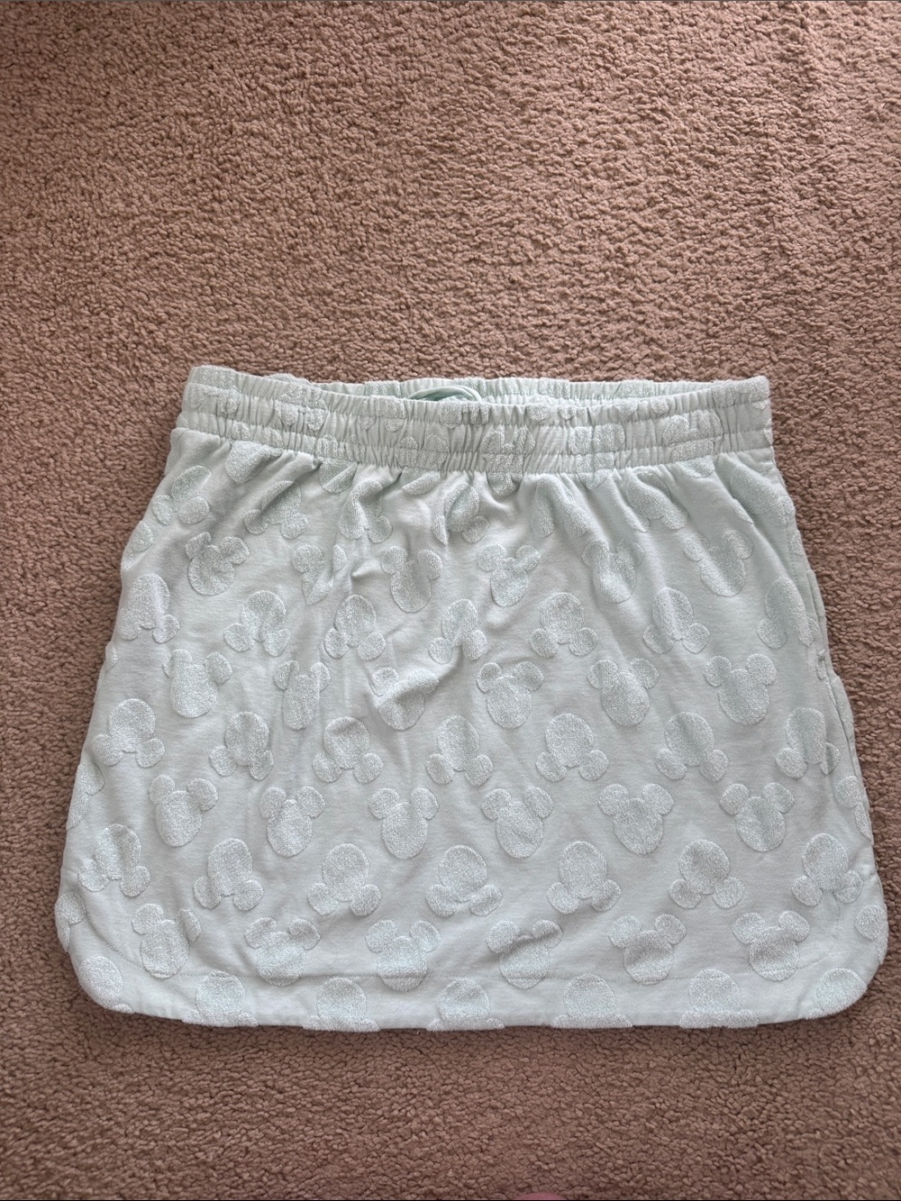 Mickey mint Cream Embossed Terry Skirt - Women's Skirt